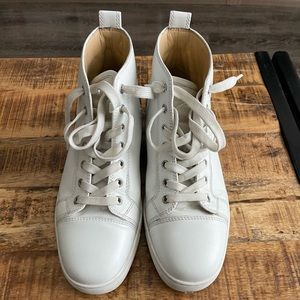 Men’s White Louboutin high top shoes great condition!